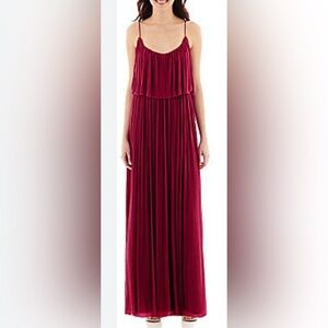 MNG Suit Collection Pink Accordion Pleat Maxi Dress size M